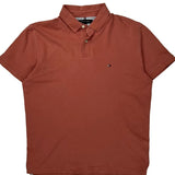 Tommy Hilfiger Polo Shirt - Medium Red Cotton
