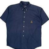 Chaps Ralph Lauren Short Sleeve Shirt - Large Navy Cotton