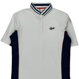 Levis Striped Polo Shirt - Large White Cotton
