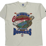 Single Stitch Los Angeles Dodgers Starter Graphic T-Shirt - Large White Cotton