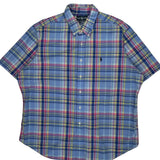 Ralph Lauren Checked Short Sleeve Shirt - Large Multicoloured Cotton