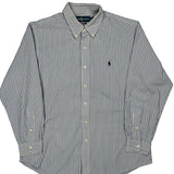 Ralph Lauren Striped Shirt - Large Blue Cotton
