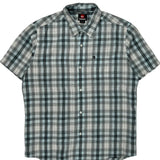 Quiksilver Checked Short Sleeve Shirt - XL White Cotton