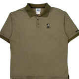 Mickey Mouse Embroidery Disney Polo Shirt - Medium Brown Cotton