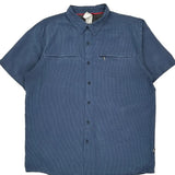 The North Face Short Sleeve Shirt - XL Blue Polyester