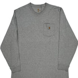 Carhartt Long Sleeve T-Shirt - XL Gray Cotton