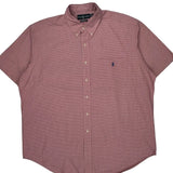 Ralph Lauren Checked Short Sleeve Shirt - XL Red Cotton