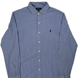 Polo By Ralph Lauren Slim Fit Shirt - Large Blue Cotton