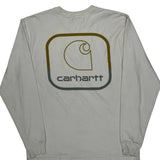 Carhartt Long Sleeve T-Shirt - Small Cream Cotton