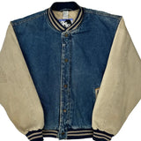 Todays News Varsity Jacket - Medium Beige Cotton