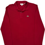Lacoste Long Sleeve Polo Shirt - XL Red Cotton