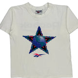 Single Stitch Reebok Graphic T-Shirt - Small White Cotton