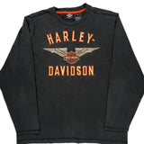 Motorcycles Harley Davidson Graphic Long Sleeve T-Shirt - XL Black Cotton