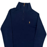 Age 8 Polo By Ralph Lauren 1/4 Zip - Small Navy Cotton