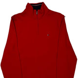 Tommy Hilfiger 1/4 Zip - Small Red Cotton