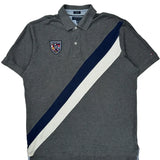 Custom Fit Tommy Hilfiger Striped Polo Shirt - XL Gray Cotton