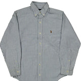 Age 8 Ralph Lauren Striped Shirt - Small Blue Cotton