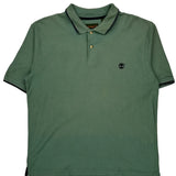 Timberland Polo Shirt - Large Green Cotton