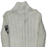 Shield Patch On Sleeve Tommy Hilfiger 1/4 Zip - Medium White Cotton