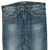 Silver Contrast Stitch Jeans - 38W 31L Dark Wash Denim