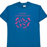 Single Stitch Kaiser Hanes Graphic T-Shirt - Large Blue Cotton