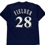 Brewers Majestic Mlb T-Shirt - Large Navy Cotton