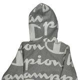 Reverse Weave Champion Spellout Hoodie - Small Gray Cotton