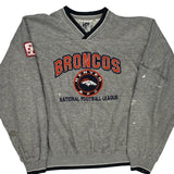 Denver Broncos Lee Sport Football Sweatshirt - Large Grey Polyester Blend