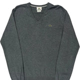 Lacoste V-Neck Sweater - Medium Gray Cotton