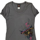Iron Valley Harley Davidson Graphic T-Shirt - Large Gray Cotton