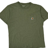 Carhartt T-Shirt - Large Green Cotton