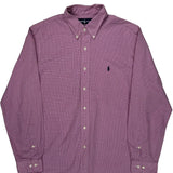 Ralph Lauren Checked Shirt - Large Purple Cotton