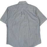 Tommy Hilfiger Striped Short Sleeve Shirt - Large Blue Cotton