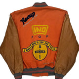 Number 1 Unbranded Graphic Varsity Jacket - Medium Brown Cotton