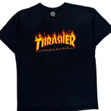 Thrasher Graphic T-Shirt - Medium Black Cotton
