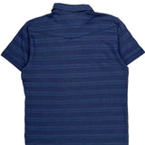 Nike Striped Polo Shirt - Large Blue Cotton