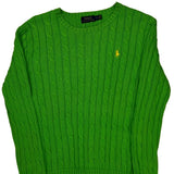 Polo By Ralph Lauren Cable Knit Sweater - Medium Green Cotton