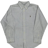 Age 7 Ralph Lauren Striped Shirt - Small Blue Cotton