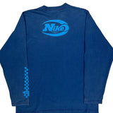 Made In USA Nike Graphic Long Sleeve T-Shirt - Large Blue Cotton