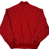 Lacoste Striped Bomber Jacket - Large Red Polyester