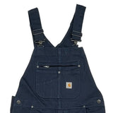 Relaxed Fit Carhartt Double Knee Overalls - Small Navy Cotton
