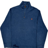 Polo By Ralph Lauren 1/4 Zip - Large Blue Cotton