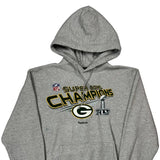 Green Bay Packers Reebok Football Hoodie - Medium Gray Cotton Blend