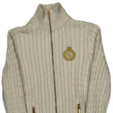 Ralph Lauren Cable Knit Sweater Zip Up - XS Cream Cotton