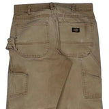 Dickies Double Knee Carpenter Trousers - 32W 30L Beige Cotton