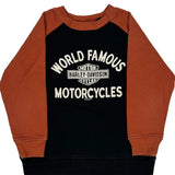 Age 6-7 Harley Davidson Long Sleeve T-Shirt - XS Brown Cotton