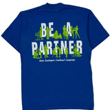 Single Stitch State Employees Combined Campaign Fruit Of The Loom Graphic T-Shirt - Medium Blue Cotton Blend
