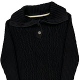 Tommy Hilfiger Collared Sweater - Large Black Cotton