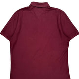 Tommy Hilfiger Polo Shirt - Large Burgundy Cotton