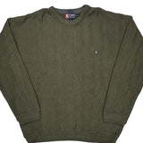 Chaps Ralph Lauren Herringbone Sweater - XL Green Cotton